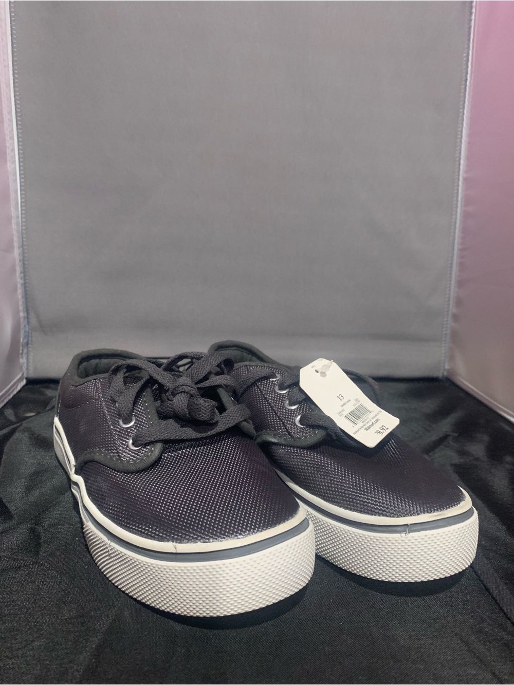 Faded Glory Dark Grey Kids' Low-Top Sneakers